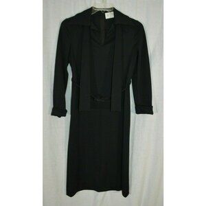 Kimberly 1960s Black 100% Polyester Belted Shift D